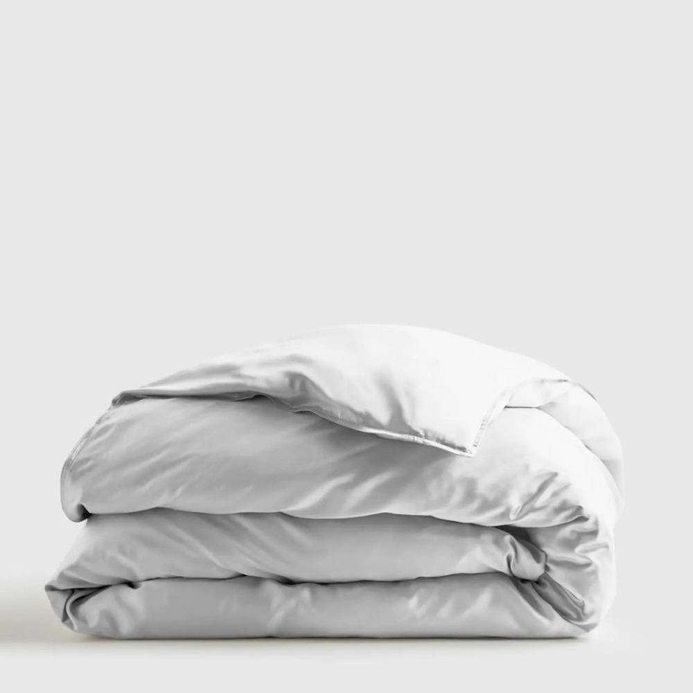 Quince Bamboo Duvet Cover King Cal King Light‎ Grey Organic Quiet Luxury Bedding